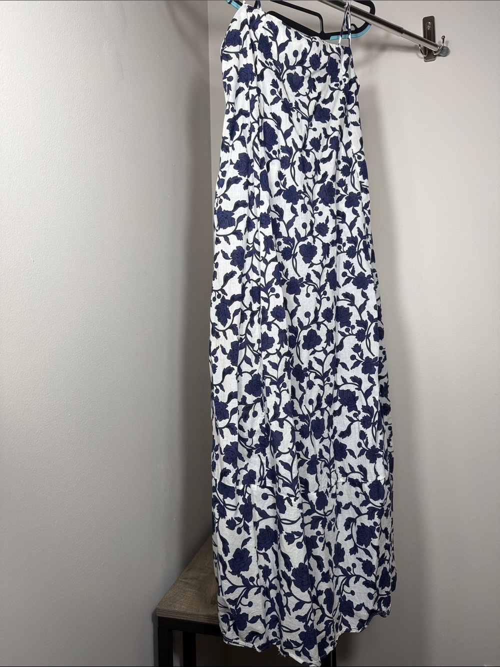 Zara White Dress with Navy Floral Print